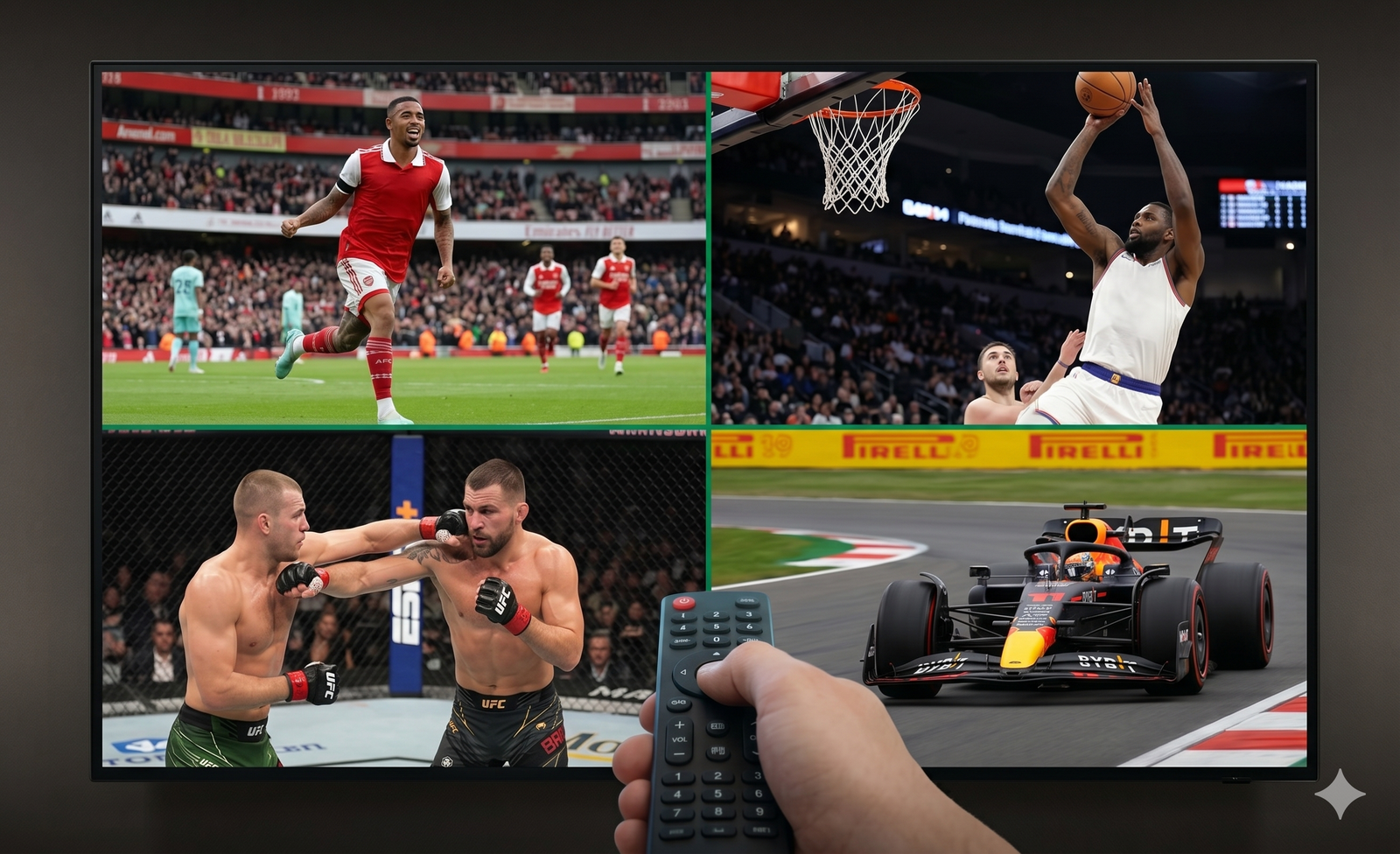 Live sports streaming stadium view